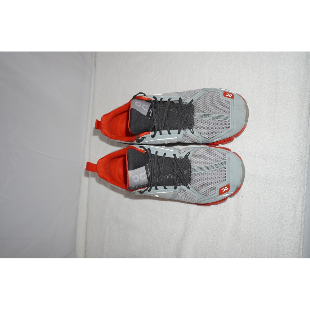 On Cloudflyer Grey Orange Running Shoes Womens 10 Mens 8.5 Sneakers